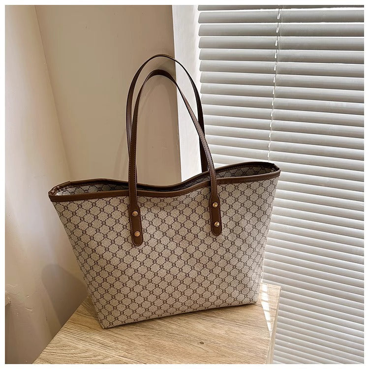 Elegant Printed Textured Tote Bags with Geometric Design for Women