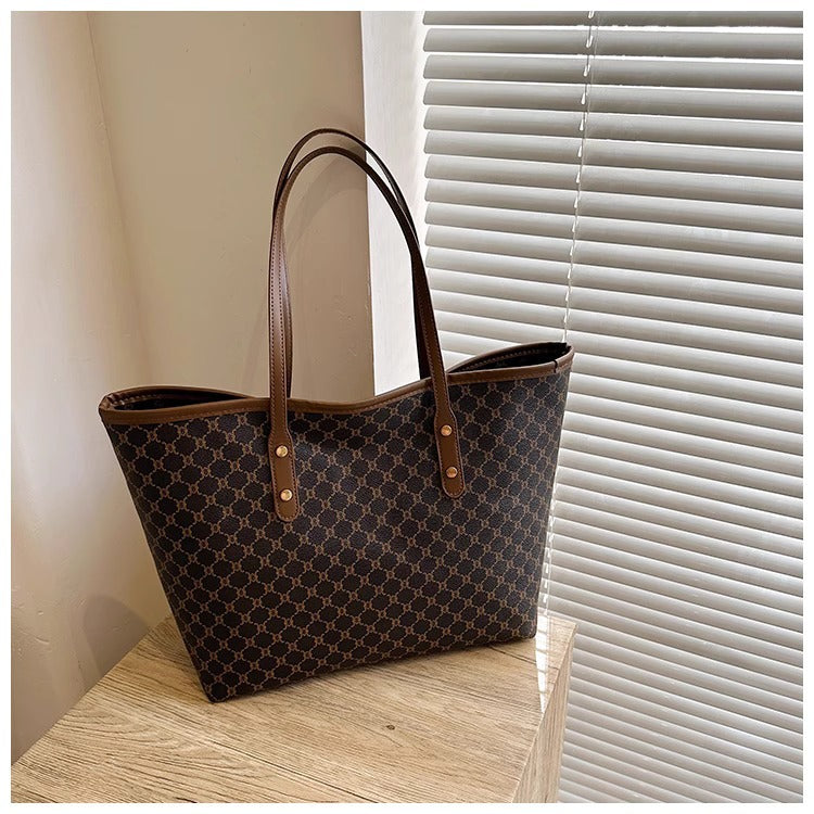 Elegant Printed Textured Tote Bags with Geometric Design for Women