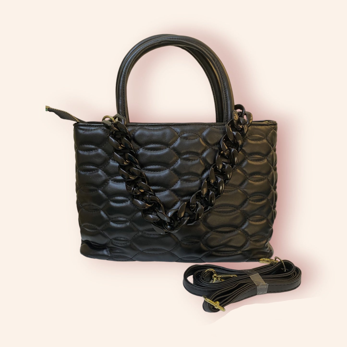 Vibrant Quilted Handbag with Chain Detail