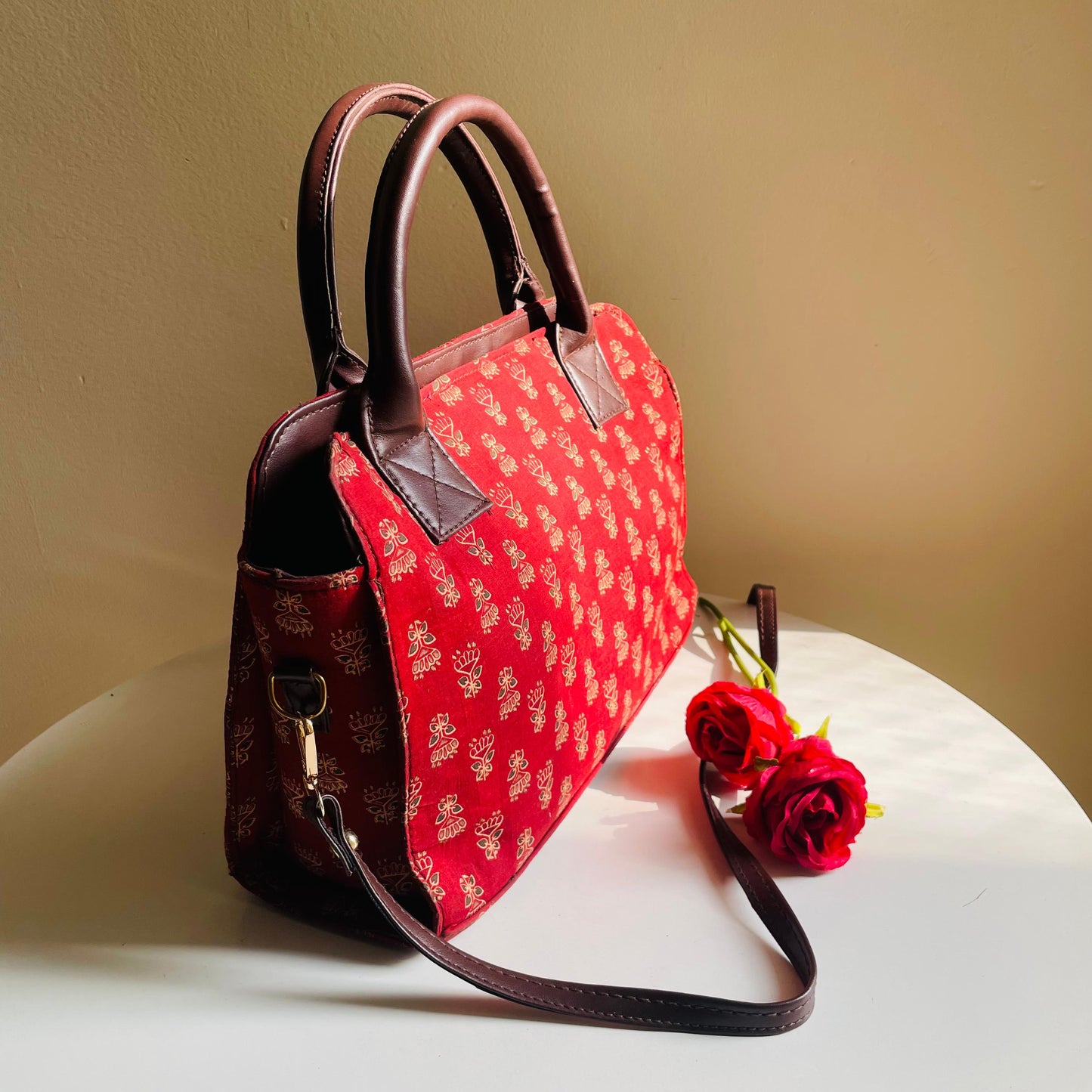 Regal Red Handbag and pouch set