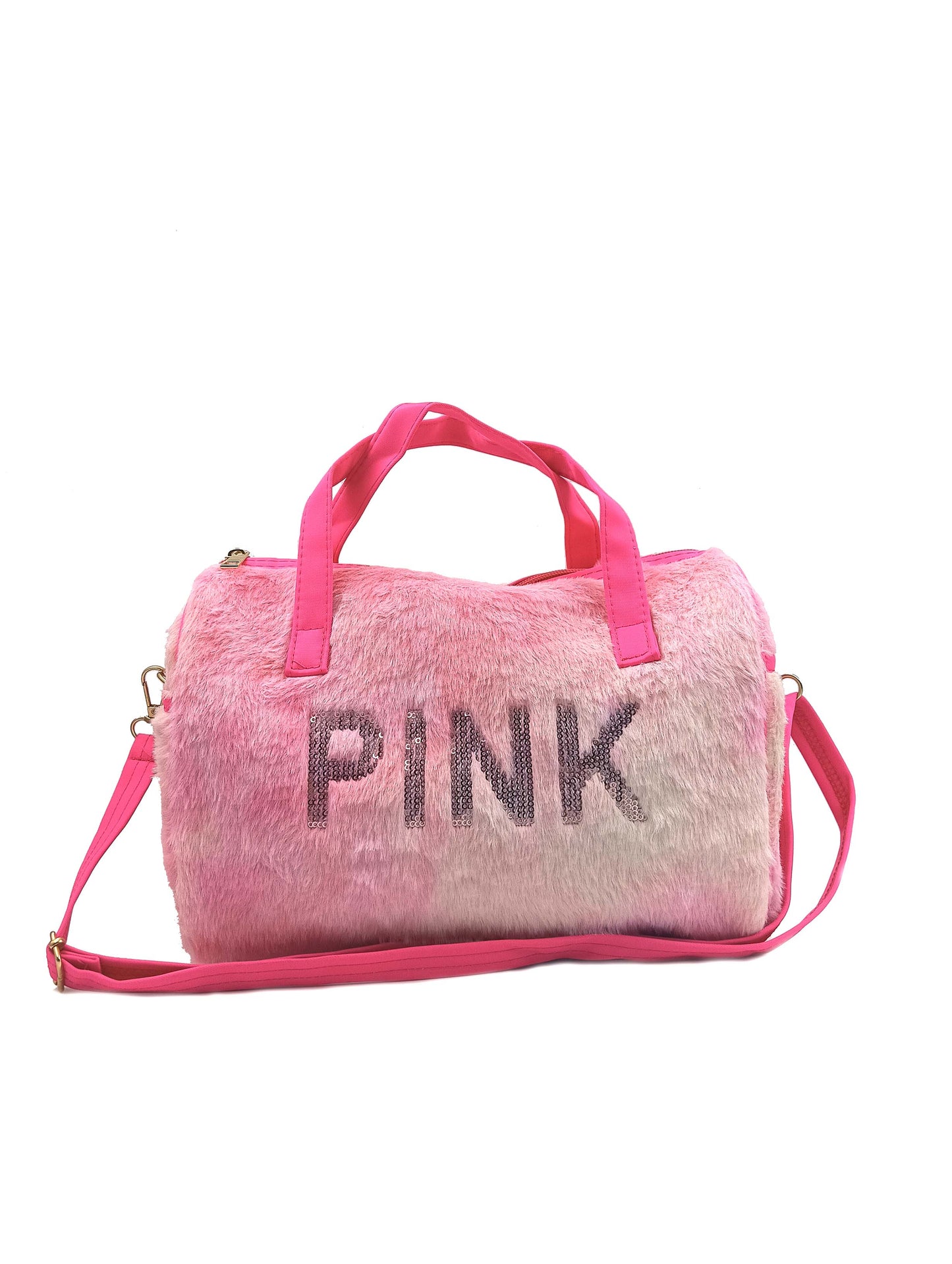 Kids Duffle Bag with sequins work in CANDY PINK