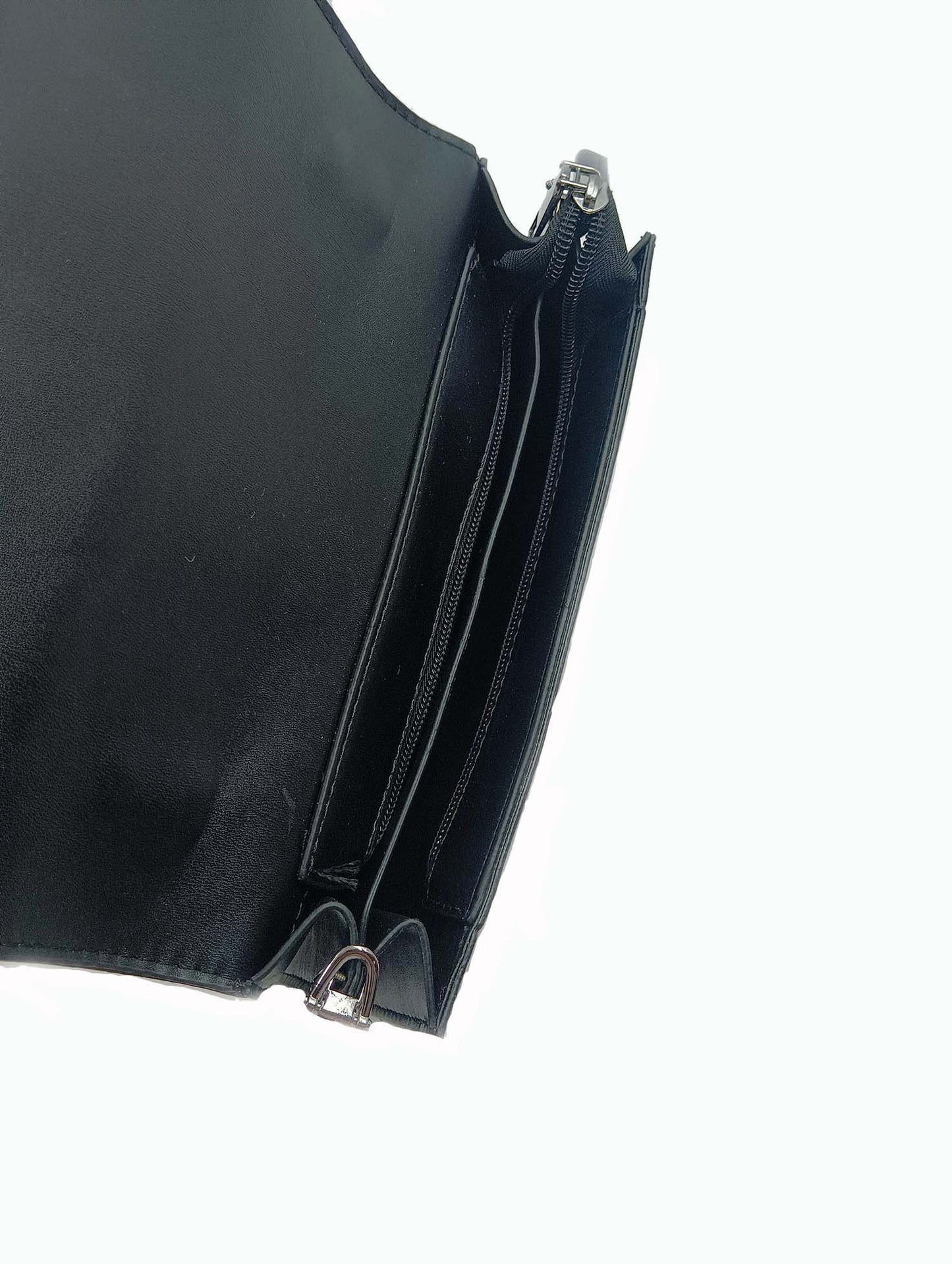 Elegant Black Leather Crossbody Bag with Buckle Accent