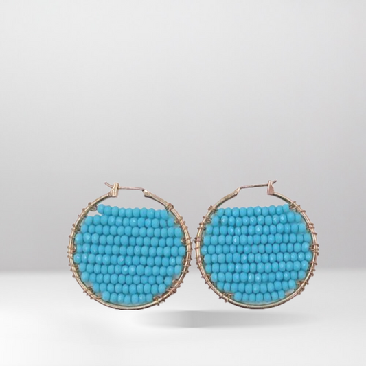 Beaded Earrings in Sky Blue (SW-SJ-21)