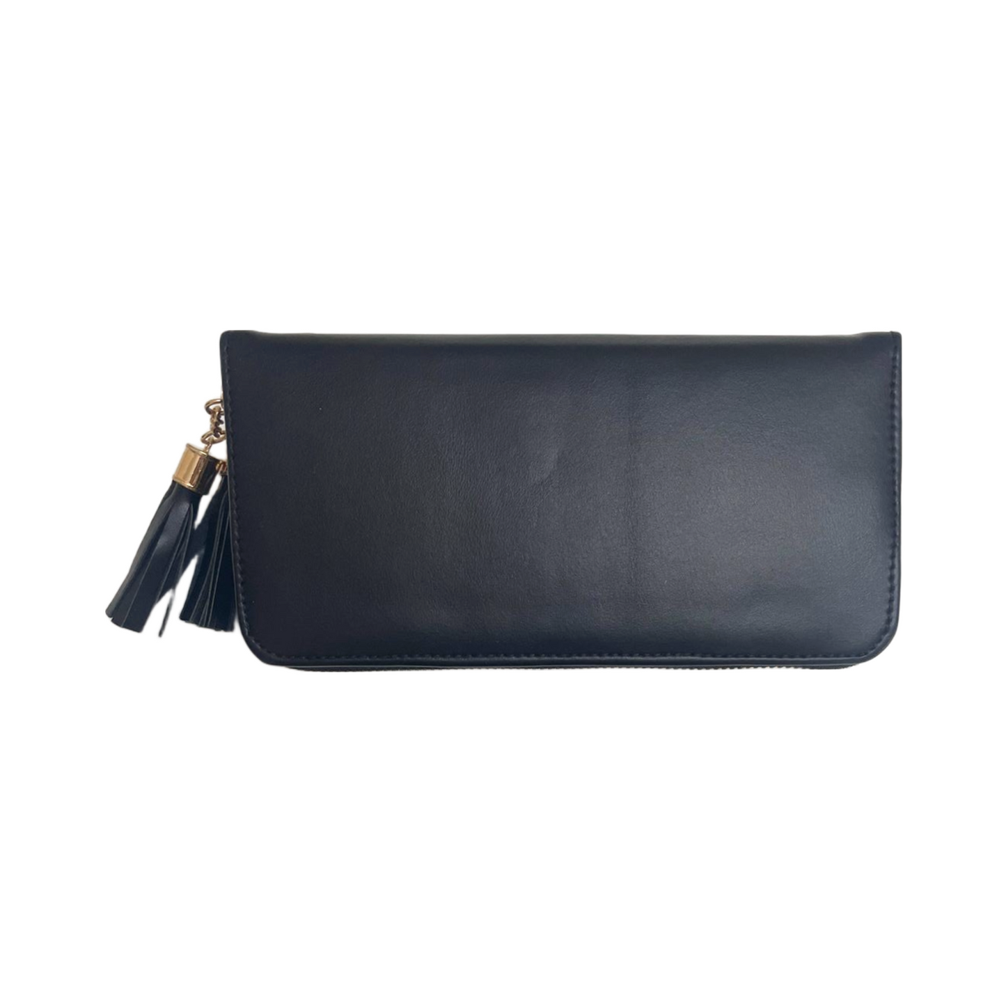 Elegant Double Zipper Pocket Wallet with Tassel Accents