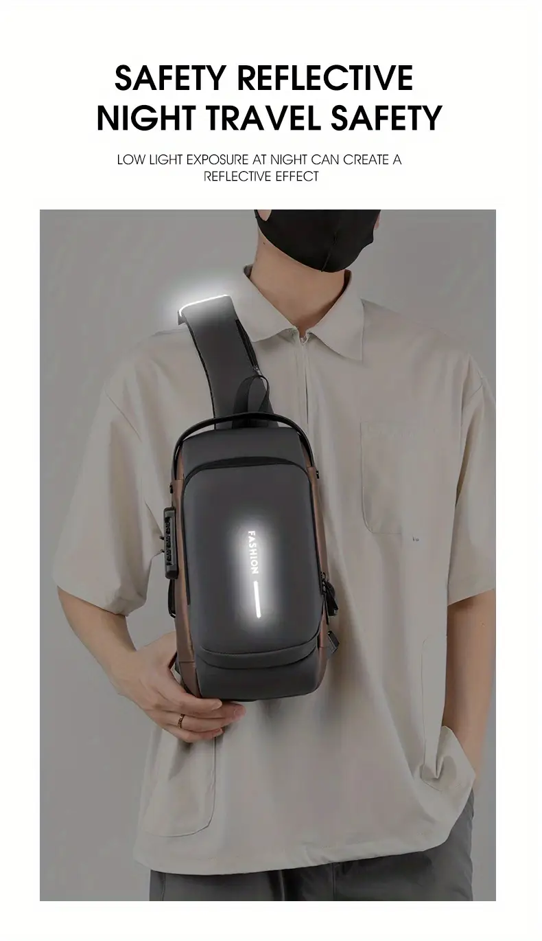 Anti-Theft Unisex Crossbody Sling Bag, Chestbag