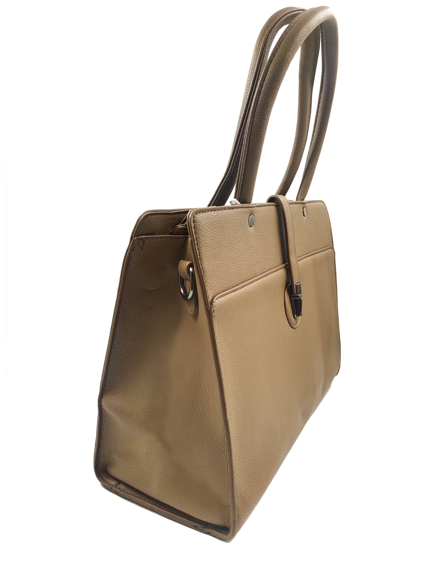 Sophisticated Faux Leather Hand Bag with Adjustable Strap