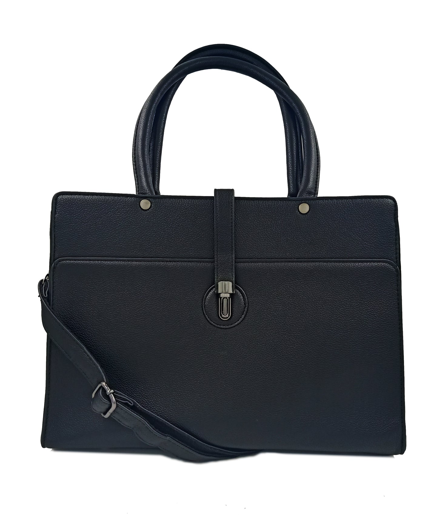 Sophisticated Faux Leather Hand Bag with Adjustable Strap