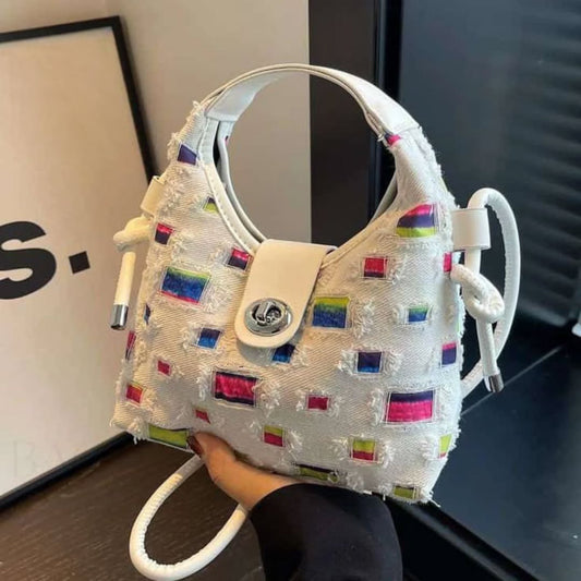 White-Multicolor Handbag