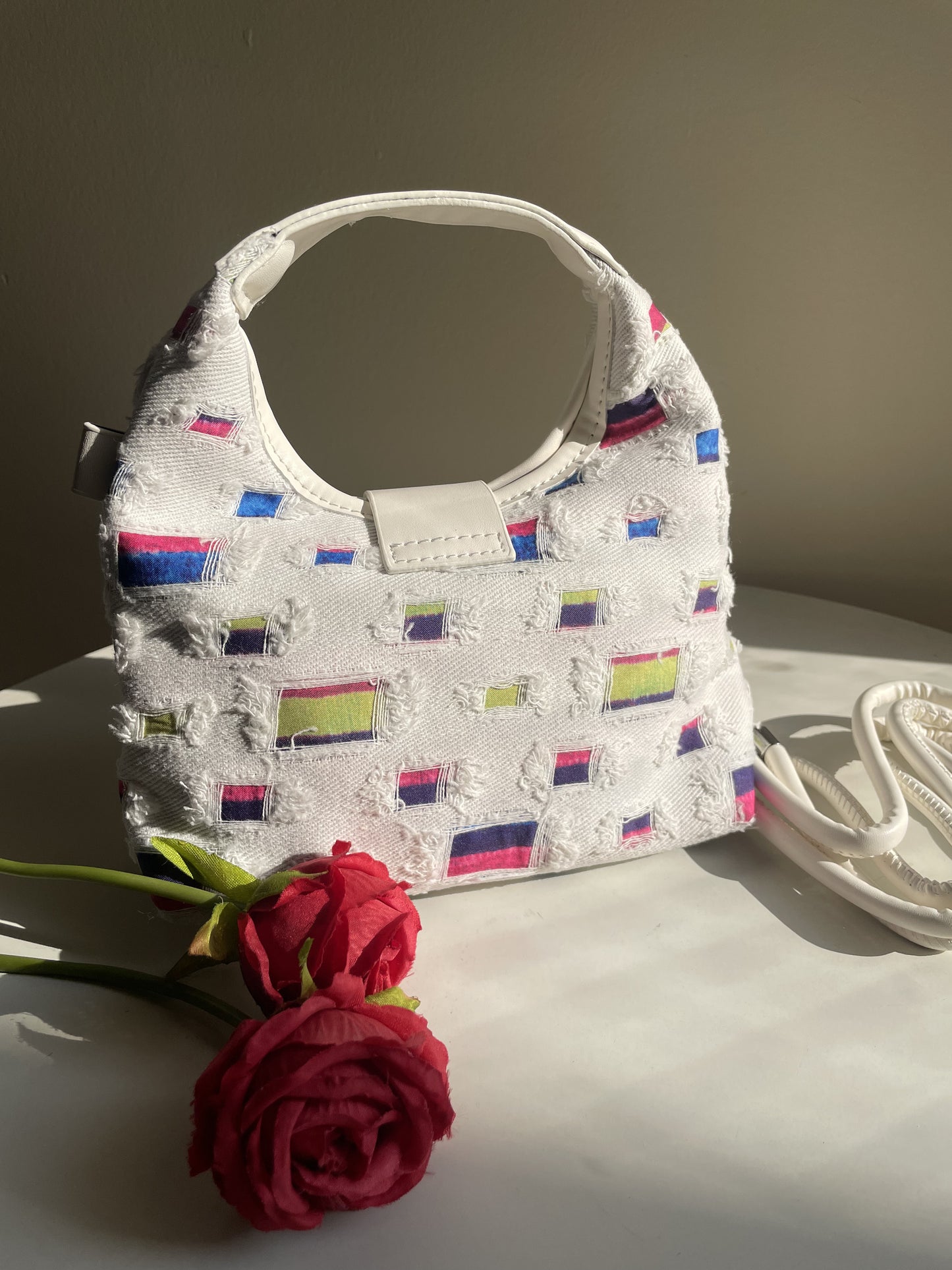 Chic Multicolor Patterned Mini Handbag cum Sling