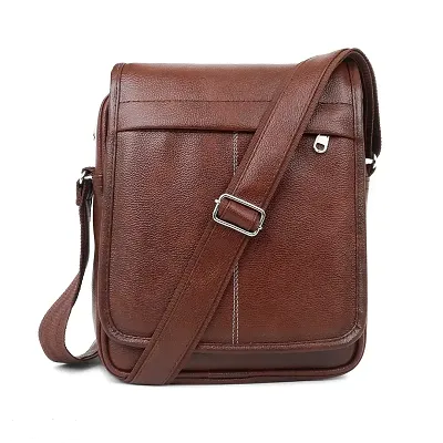 Men's Stylish PU Leather Shoulder Sling Bag/Cross Body Travel Office Messenger Bag