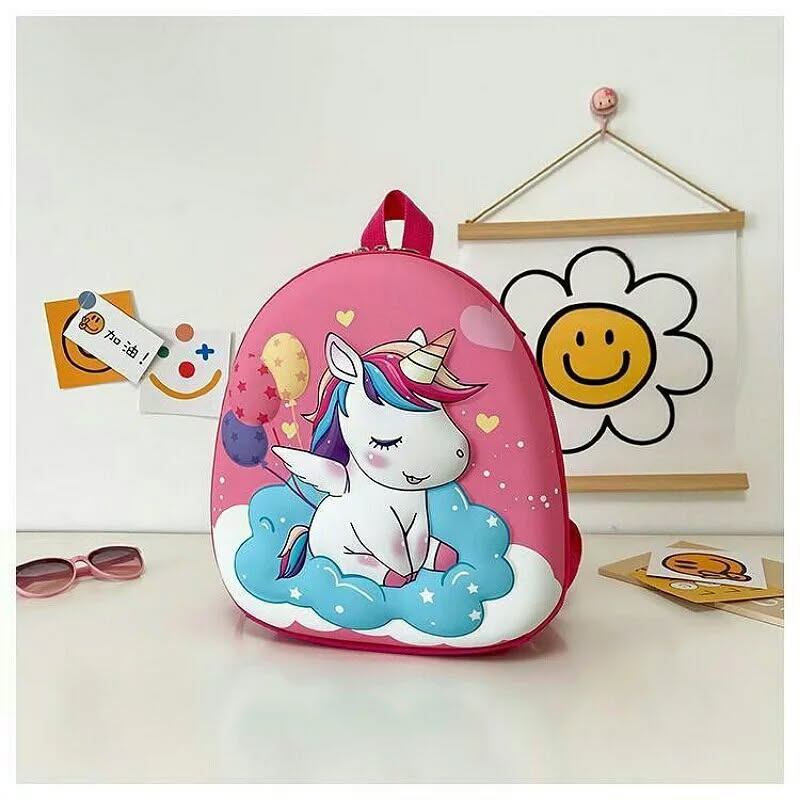 Kids Backpack 3D Unicorn Balloon Pink