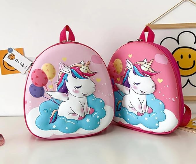 Kids Backpack 3D Unicorn Balloon Pink