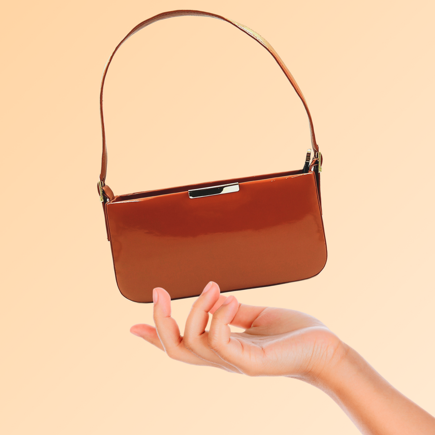 Sleek Patent Shoulder Bag