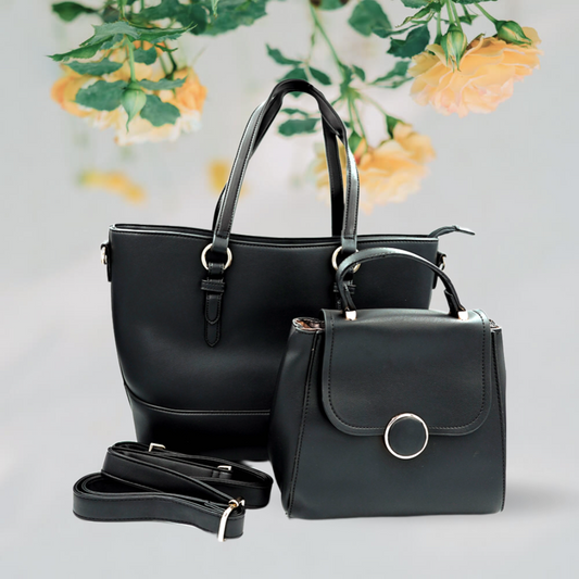 Set of Black Tote & Handbag 