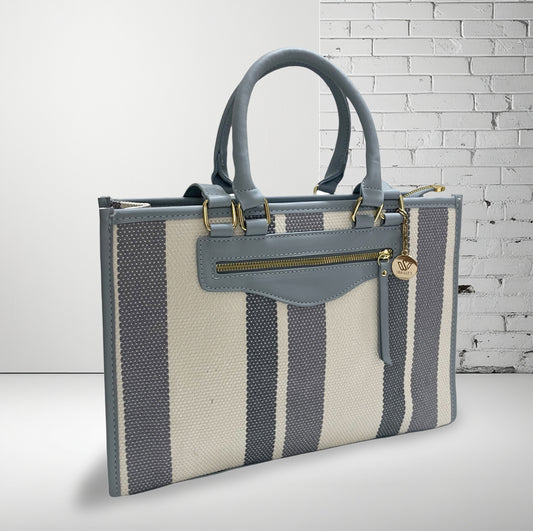 Skyblue Striped Totebag
