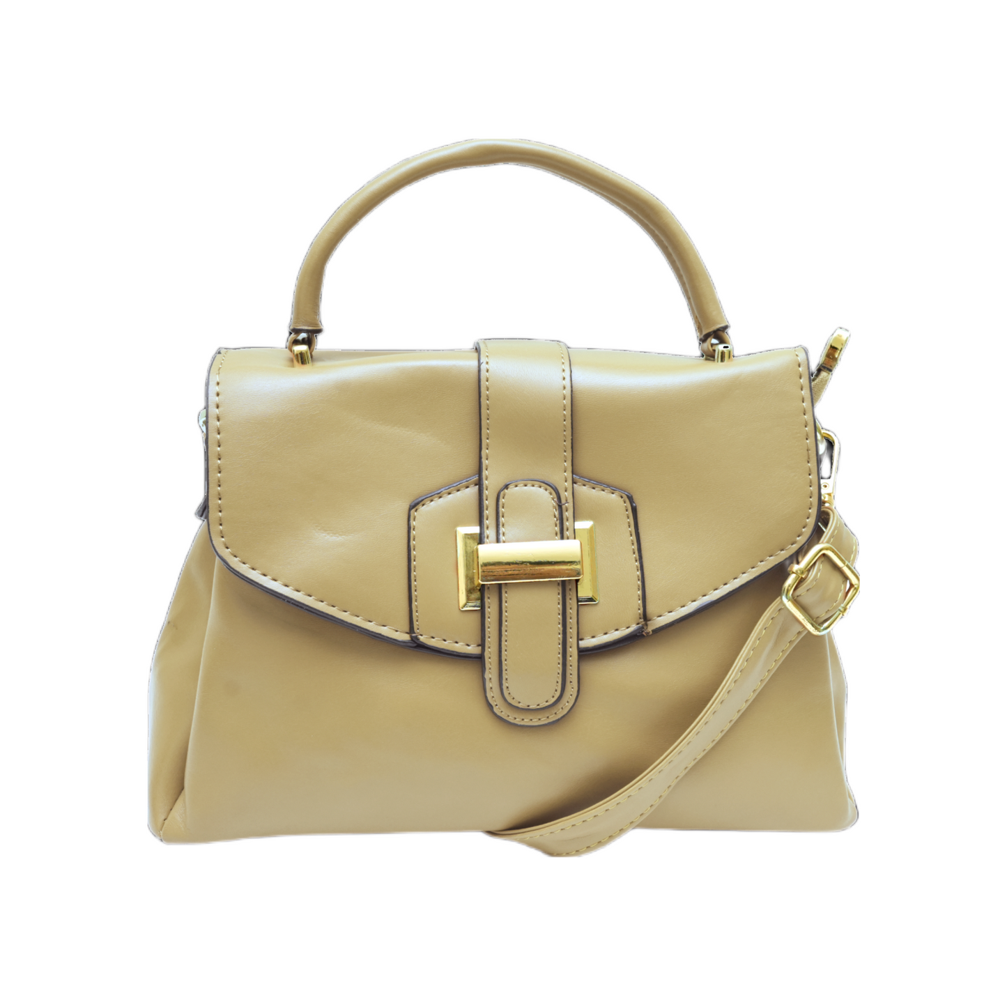 Handbag-cum-Sling Bag with Stylish H-Buckle