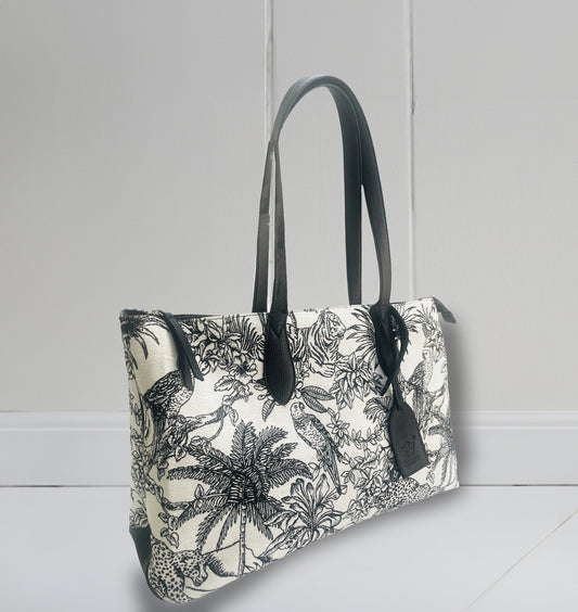 Urvi Tropical Jacquard Tote Bag