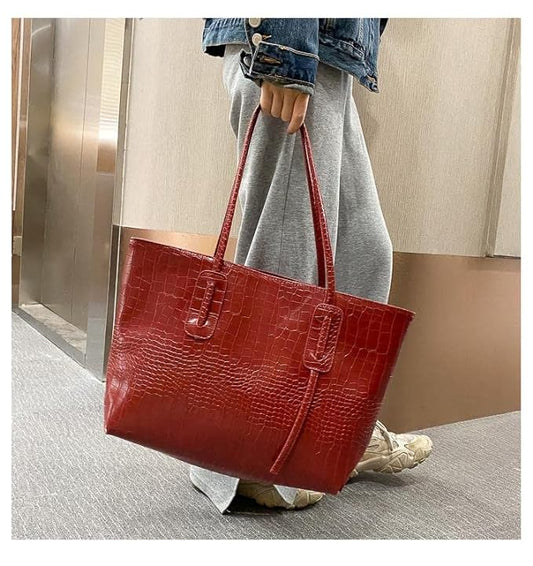 Croco debossed Casual wear Tote Bags