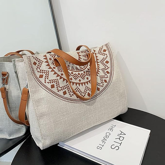 White Printed Totebag