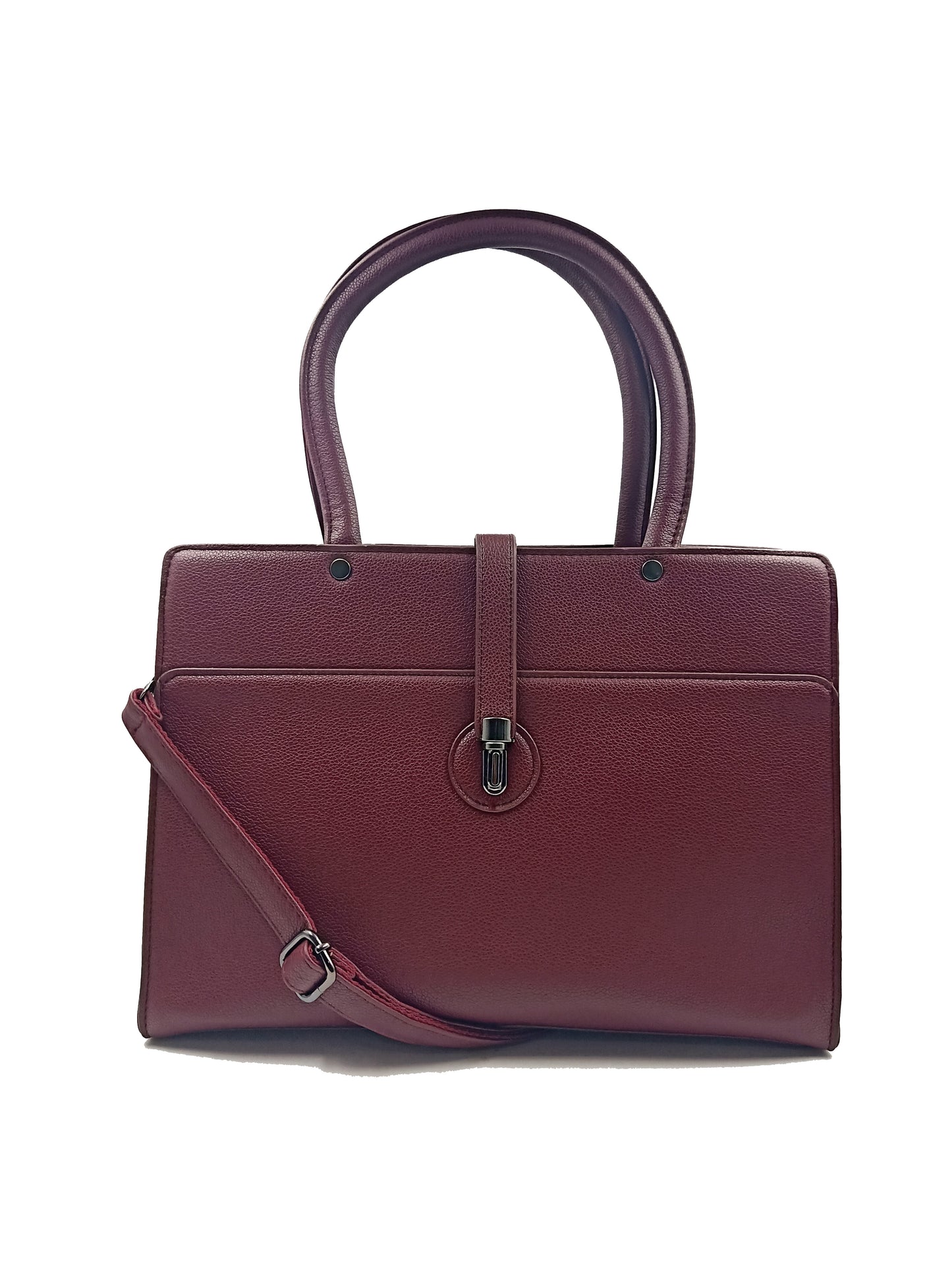 Sophisticated Faux Leather Hand Bag with Adjustable Strap