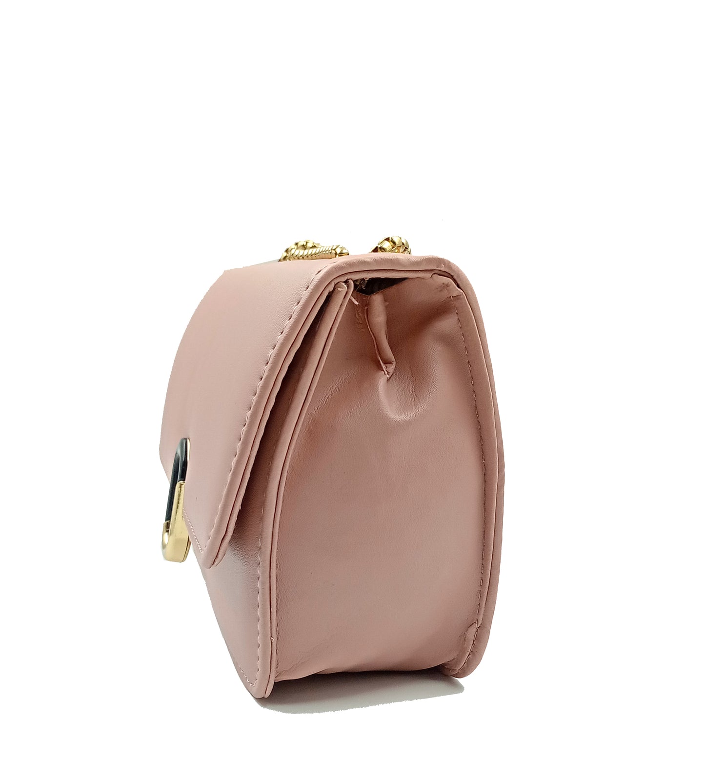 Peach Color Sling Bag with golden chain strap