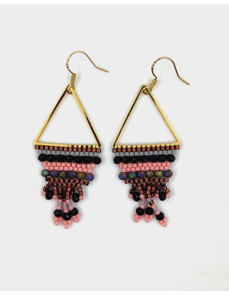 Handcrafted Triangle Drop Beaded Earrings (SW-SJ-53)