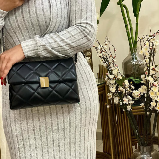 Chic Quilted Envelope Shoulder Bag with chain Strap