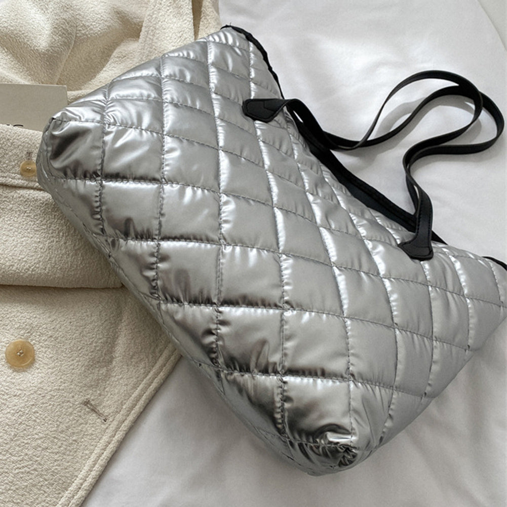 Women Quilted Tote Handbag Puffy Shoulder Bag Winter Hobo Bag