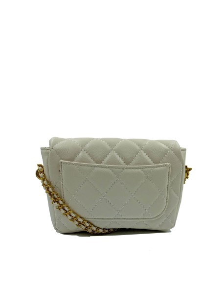 Quilted sling bag in white color for women