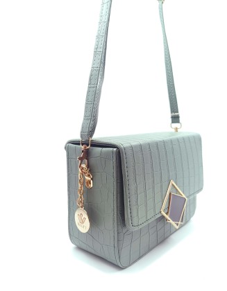 CROCO STYLE SLING BAG IN GREY COLOR (SW-AI-38)