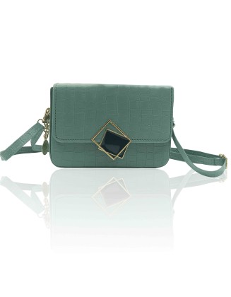  CROCO STYLE SLING  BAG IN SEA-GREEN COLOR (SW-AI-40)