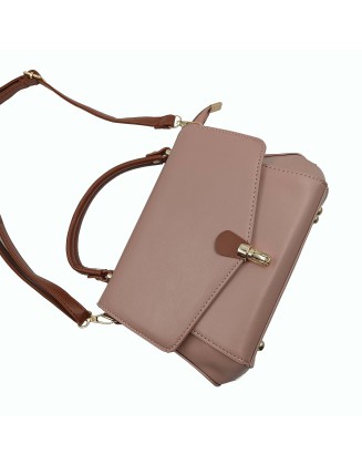 NEW PINK COLOR SATCHEL BAG WITH ADJUSTABLE STRAP (SW-AI-70)