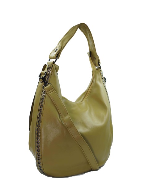 FAUX LEATHER YELLOW COLOR TOTE BAG  FOR WOMEN