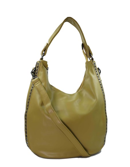 FAUX LEATHER YELLOW COLOR TOTE BAG  FOR WOMEN