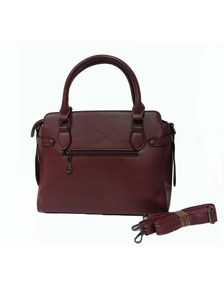 croco style satchel bag in maroon color (SW-BJ-35)