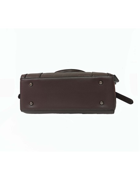 croco style satchel bag in choco-brown color (SW-BJ-36)