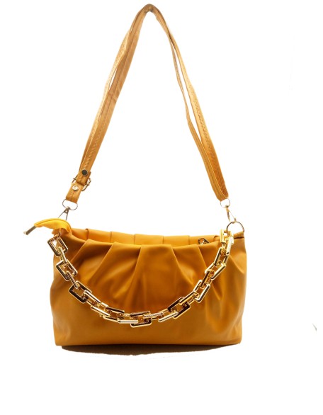 Latest & Stylish Fashion yellow  color Sling Bag For Ladies Shoulder Cloud Hand - Held Bag With Chain for Girls Women With Detachable Strap