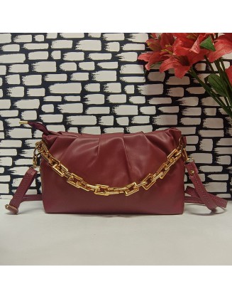 Latest & Stylish Fashion maroon color Sling Bag For Ladies Shoulder Cloud Hand - Held Bag With Chain for Girls Women With Detachable Strap