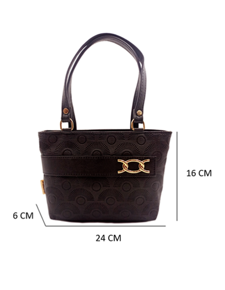 Debossed Small Handbag In Dark-brown Color For Women's 