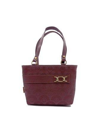 Debossed Small Handbag In Mauve Color For Women's 