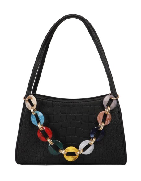 Latest & Stylish Fashion croco print black color Sling Bag for women