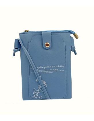 SKY-BLUE COLOR MOBILE SLING BAG FOR WOMEN