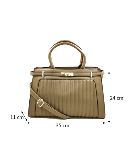 Latest & Stylish Fashion quilted khaki color satchel  bag for women's