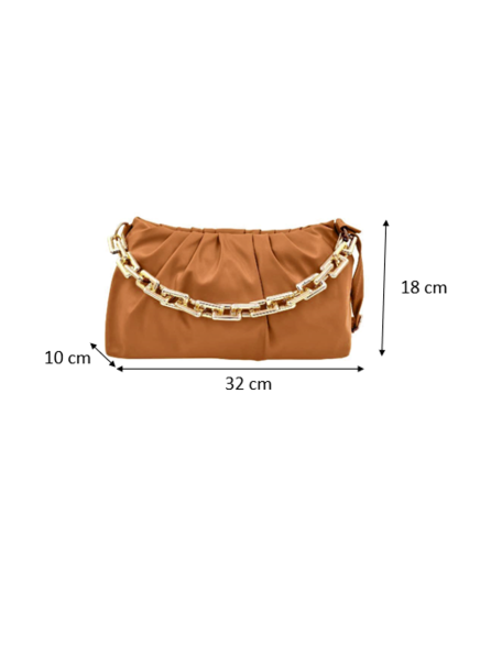 Latest & Stylish Fashion Tan color Sling Bag For Ladies Shoulder Cloud Hand - Held Bag With Chain for Girls Women With Detachable Strap