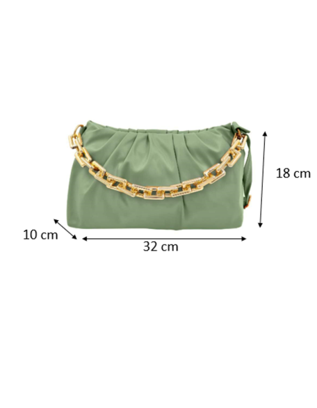 Latest & Stylish Fashion c.green  color Sling Bag For Ladies Shoulder Cloud Hand - Held Bag With Chain for Girls Women With Detachable Strap