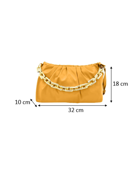 Latest & Stylish Fashion yellow  color Sling Bag For Ladies Shoulder Cloud Hand - Held Bag With Chain for Girls Women With Detachable Strap