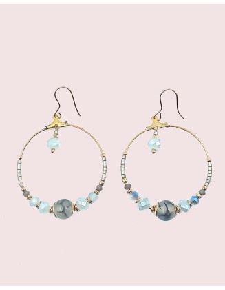 HANDCRAFTED GREY COLOR ROUND DROP EARRINGS (SW-SJ-18)