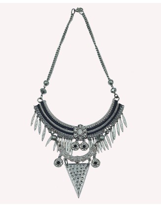 METAL STATEMENT SILVER NECKLACE (SW-D-02)