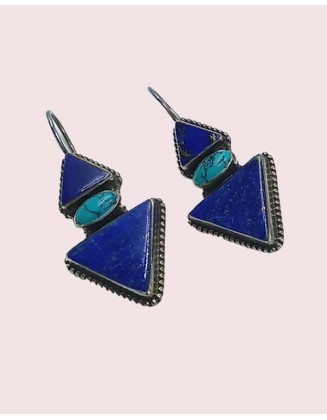 SEMI PRECIOUS STONE EARRINGS WITH RING (SW-D-19)