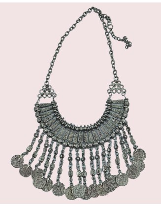 Tribal necklace - silver tone (SW-D-03)
